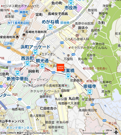 牛王(長崎市浜んまち商店街振興組合連合会)付近の地図